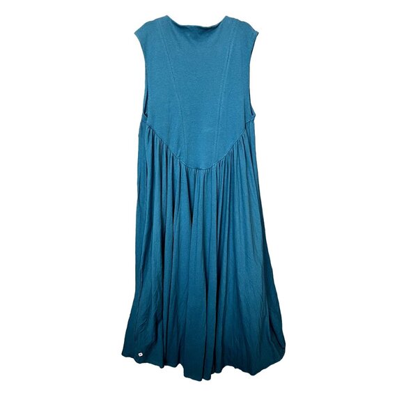 SOLD NEW Free People Madelyn Oversized Dress With Pockets Mediterranean *Flaws* - Picture 4 of 10